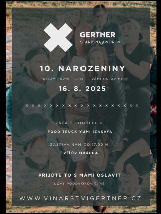 🎉 NAŠE 10. NAROZENINY… a první, které oslavíme s vámi! 🥳 📅 Sobota 16. 8. ‘25 bude u nás ve znamení vína, hudby, jídla a...